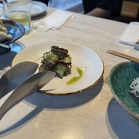 CINA New Modern Chinese - (左から)CINAポテトサラダ、トリュフ＆ビーフン、蛸と茗荷の山椒マリネ