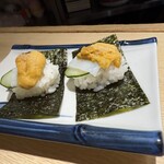 すしセンター 裏天王寺 - ウニ手巻き