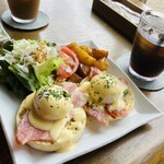 nalu cafe - エッグベネディクト　アイスコーヒー