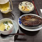 旅亭 吉乃や - 茄子田楽、茶碗蒸しも大変美味しくビールが止まりません