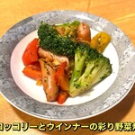 おばんざい菜の花 - ブロッコリーとウインナーの彩り野菜炒め