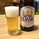 おばんざい菜の花 - 分かりますか？瓶ビールでも生ビールなのです。