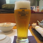 鮨　あら田 - まずは生ビールで乾杯！