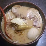 麺場 田所商店 - 北海道味噌らーめん（734円）、炙りチャーシュー（129円）×2、味噌漬け煮玉子（108円）