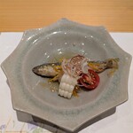309011766 - 稚鮎 南蛮漬け：プチトマト、とうもろこし、茗荷。