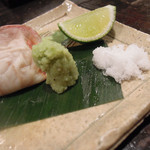 酒盃 - 男鹿産ふぐの白子焼　ズームアップ