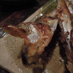 酒盃 - 自家製ひものハタハタ塩魚汁干し　ズームアップ