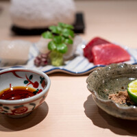 御成門はる - お造り（アオリイカ、アイナメ焼き霜、佐渡島産本鮪）