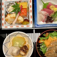 京都 つる家 - 硬い物忌避の年寄りは、お造りのイカ→赤身、煮物のつぶ貝→たこの柔らか煮へ変更