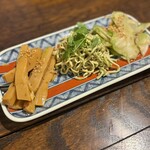 我恵你好 - おつまみ3種　メンマ、豆腐麺ジェノベーゼ？、ザーサイ