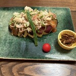 うなぎ亭 友栄 - 水茄子の酢味噌がけ　黄色の小鉢はメダカの佃煮