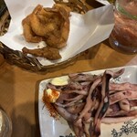 串焼き酒場 いっこん - えびの唐揚げとイカマヨネーズです！