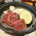 ホテル立山 - 和牛ロースの陶板焼き