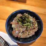 麺家 たけ田 - 魚介出汁飛魚のなめろうタタキ丼（梅しそ仕立て）