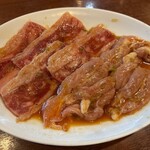 焼肉冷麺やまなか家 - ★平日ランチ焼肉よくばりセット（元気カルビ&鶏せせり・ライス大無料・別辛・1408円税込）★
