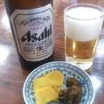 つるや食堂 - 中瓶＆お通し