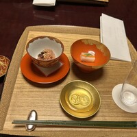 菊乃井 本店 - お祝膳。お赤飯と紅白なます