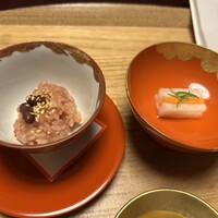 菊乃井 本店 - お祝膳。お赤飯と紅白なます