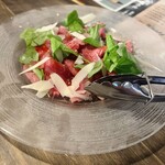 caro cocktail&dinner - ローストビーフのカルパッチョ仕立て1200円　美味しい！