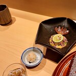 銀座 しのはら - 牡丹海老のブランデー雲丹ソース