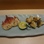 鮨 万代 - ホッキとツブの塩焼き