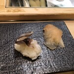 寿司のあおやま - トリ貝、しっぽがはねているのが美味しい証拠