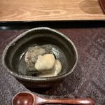 茜坂大沼 - 1、先付
            山形県産春菊の揚げ豆腐、白味噌