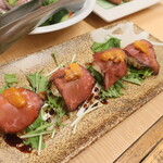 函館 海や - ローストビーフと生雲丹の冷製