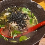 地葉はなれ - 〆の鶏だし茶漬け