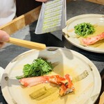 かにじぇんぬ 北のはなれ - たらば蟹しゃぶしゃぶ