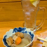 はな花 - 筑前煮小鉢(２回目）　角ハイボール