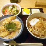 手打ち蕎麦・うどん 彩め - 「小海老天丼セット」800円