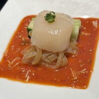 游玄亭 新宿 - ホタテとクラゲの和え物