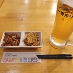 野毛焼きそばセンターまるき - ビールとお通し