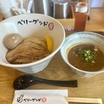 ベリーグッド麺 - ベリーグッド麺 味玉つけめん（麺:並） 〆ご飯