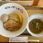 ベリーグッド麺 - ベリーグッド麺 味玉つけめん（麺:並） 〆ご飯