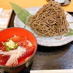 表小路 - 音威子府蕎麦600円（大盛り150円）＋ミニ海鮮丼350円