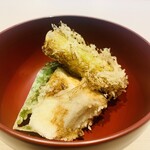 てんぷら てらおか - 【ご飯】
      ㉑ 真魚鰹、ヤングコーン、万願寺の天ばら