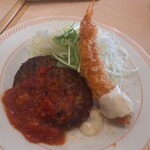 ジョイフル 気仙沼松川前店 - (水)日替りランチ　ハンバーグ&エビフライ