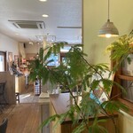 Beans Pot - ペンダントライトとグリーンの組み合わせ