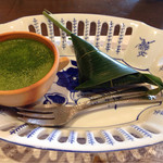 宇豆基野 - 抹茶ババロアと麩まんじゅう