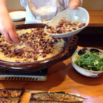 宇豆基野 - 焼き秋刀魚と渋栗ご飯
      