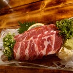 ジンギスカン バル マルマサ - ラム肉の刺身②