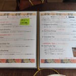 バイブリーティールームズ - 2025.6時点でのティーメニューです。