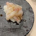 すし中村 - 甘エビ　一つはそのまま．一つはお寿司で。