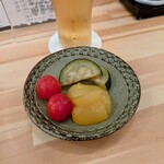 山と酒 - 旬野菜の出汁浸し 580円