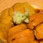 すしやのたい悟 - 2種の生海胆 汲み上げ湯葉とマスカルポーネさんでーす。④