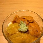 すしやのたい悟 - 2種の生海胆 汲み上げ湯葉とマスカルポーネさんでーす。③