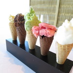 ミシェル・ブラス トーヤ ジャポン - アイスとシャーベット(カルダモン、？、ミント、山椒チョコ、バナナ) (2014/09)