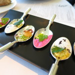 ミシェル・ブラス トーヤ ジャポン - ワンスプーンアミューズ（ビーツ、リドヴォー、アオリイカ） (2014/09)